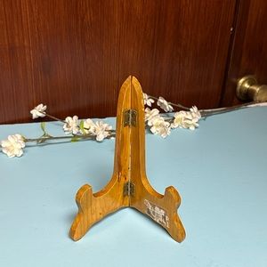 Vintage Folding Wooden Display easel for plates, frames